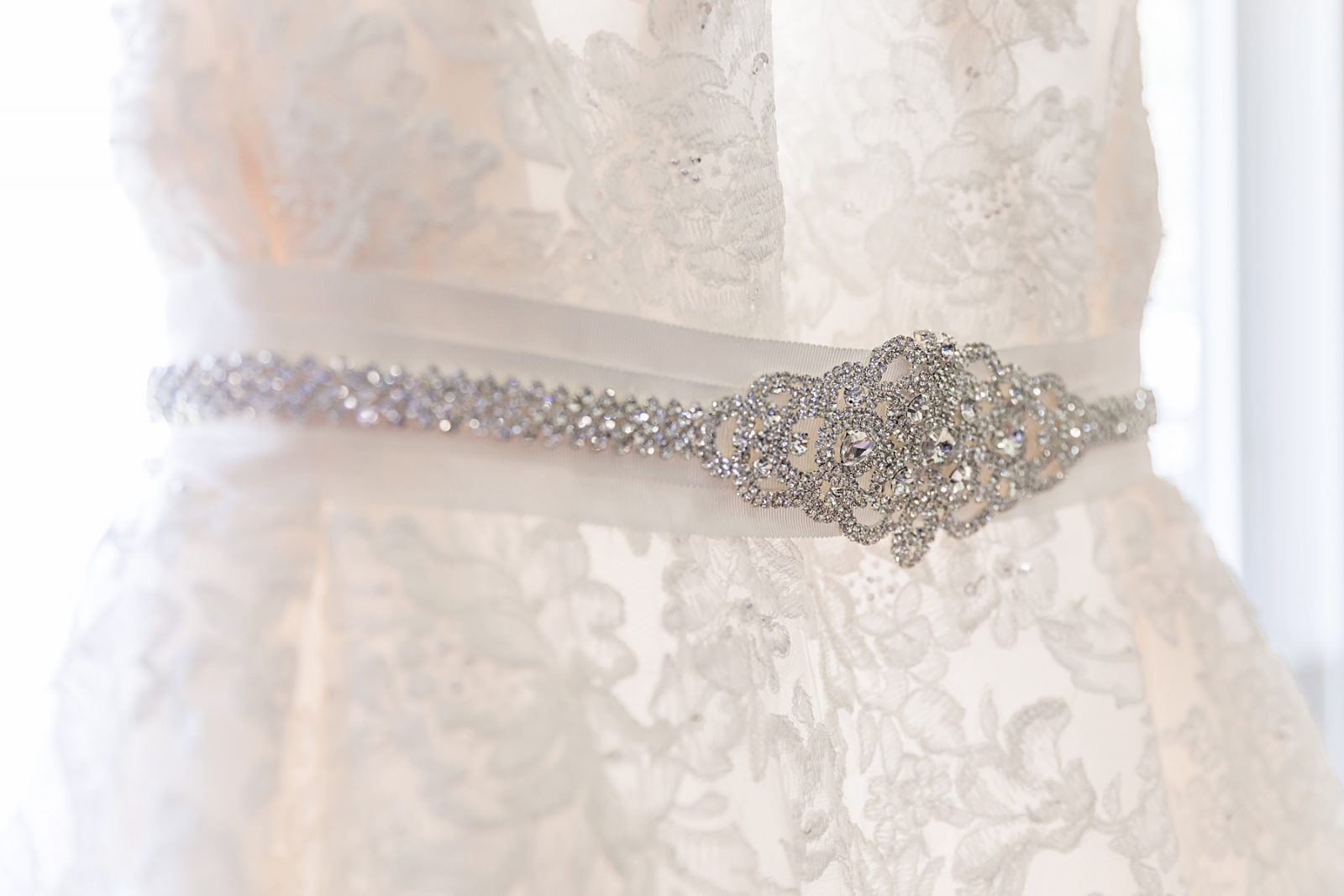 Wedding photography by Diana Gramlich, Lace wedding dress with rhinestones belt