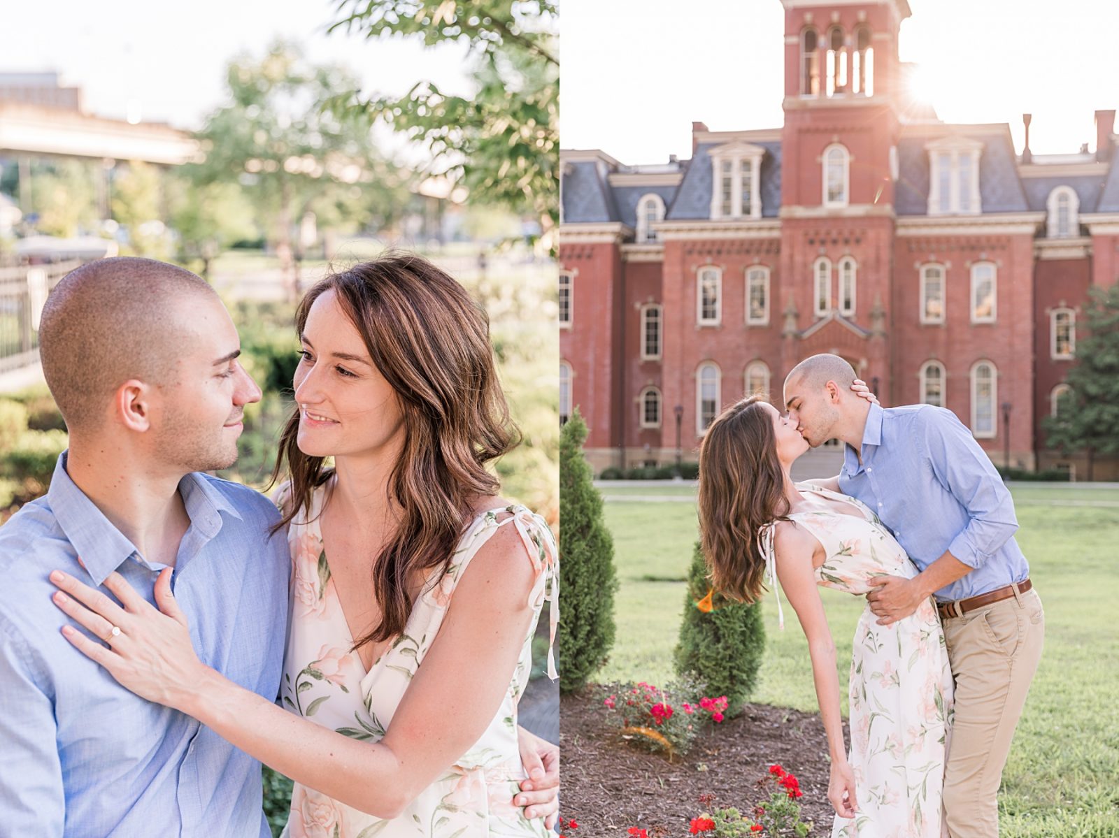 Couples engagement photos at West Virginia University Campus by Diana Gramlich Photography