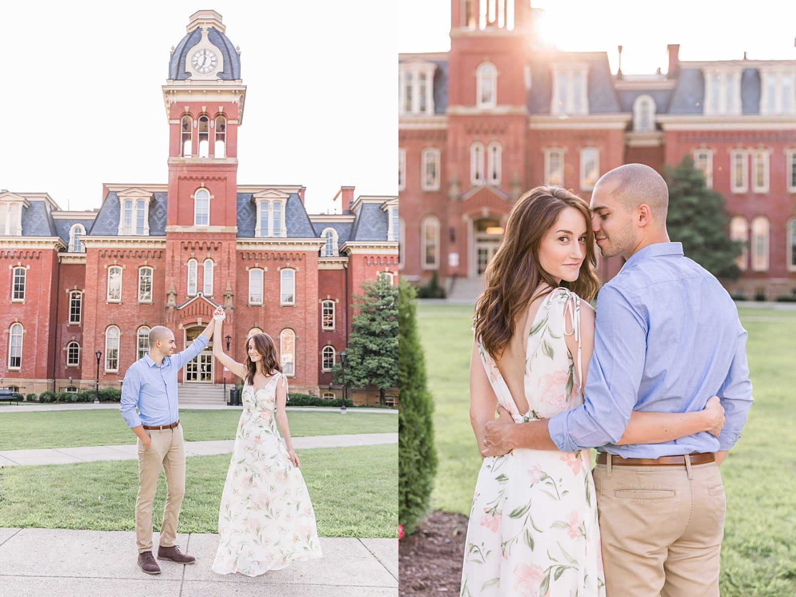 Couples engagement photos at West Virginia University Campus by Diana Gramlich Photography